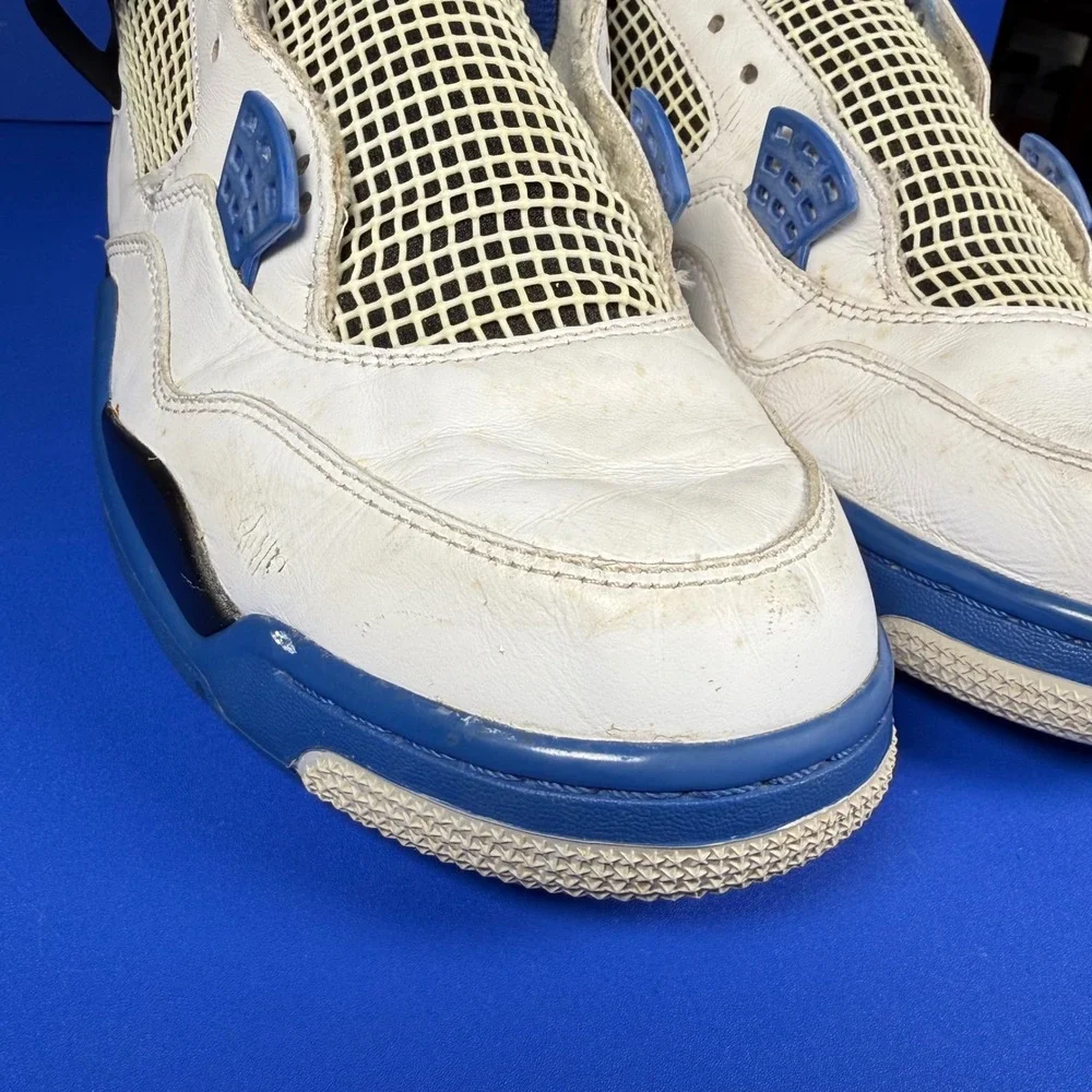 Jordan‎ 4 Retro White Varsity Blue 308497-117 Men's 12 Athletic Sneakers READ